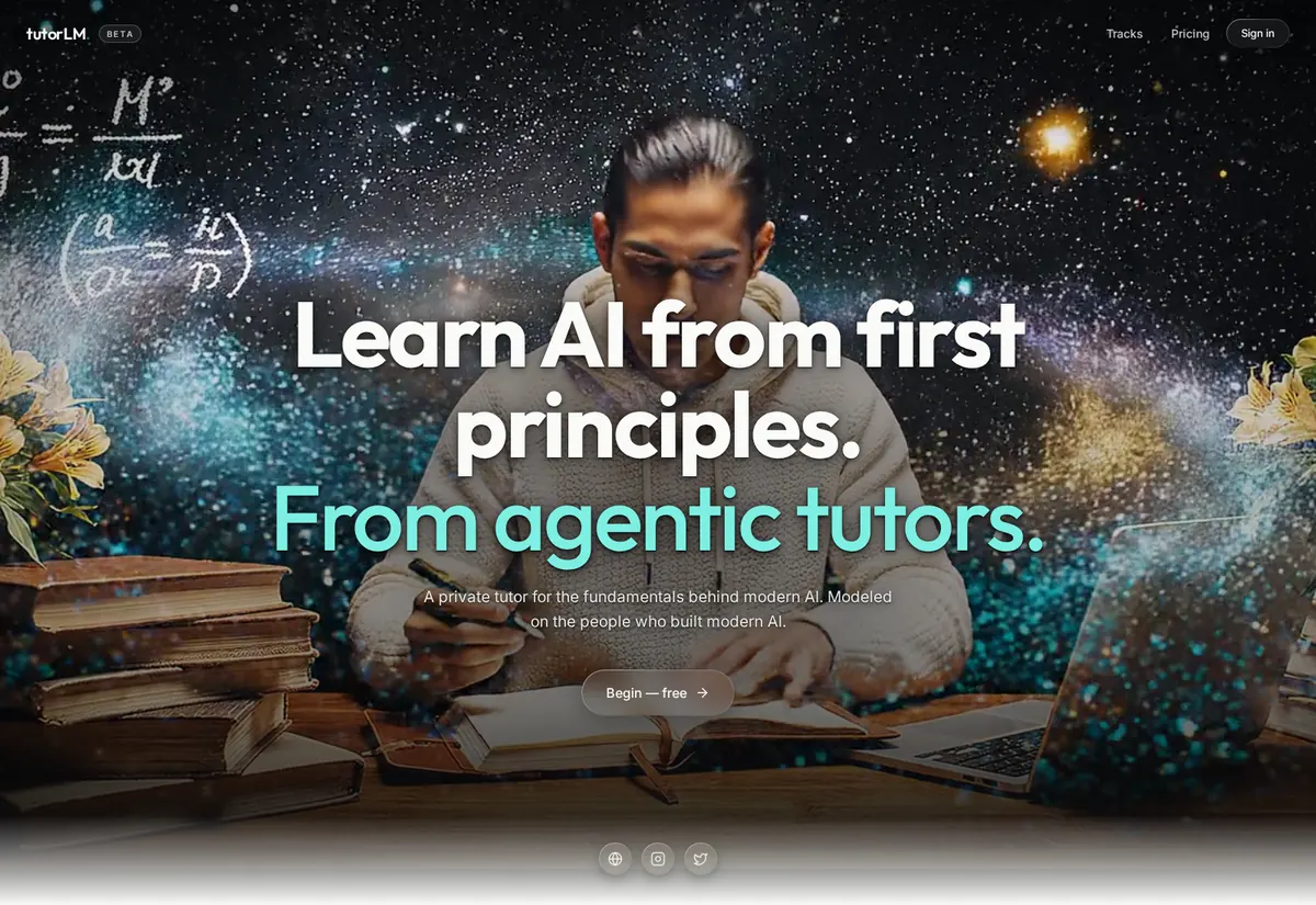 tutorLM homepage preview